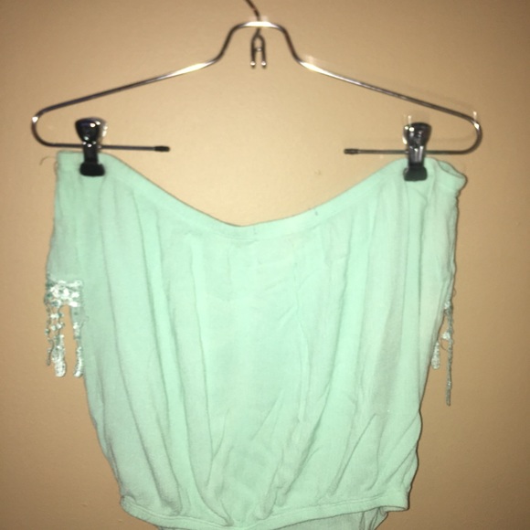 Ocean Drive mint green strapless top - Picture 8 of 11
